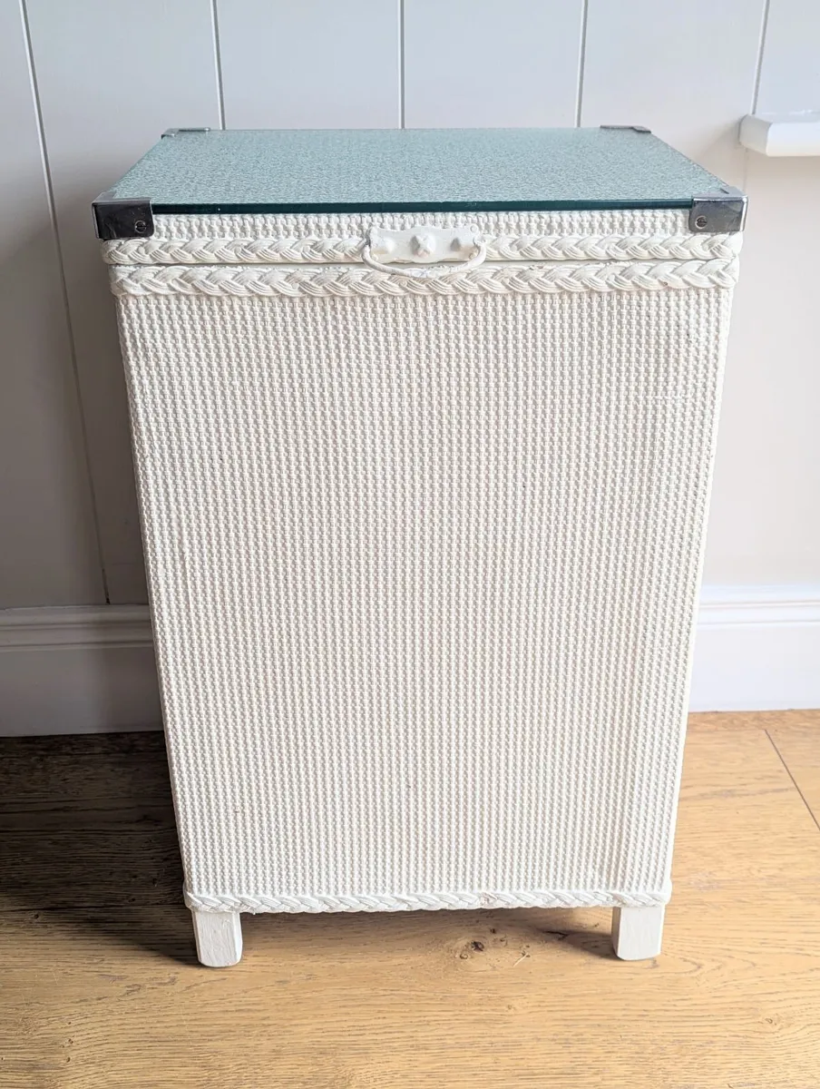 Antique Woven Laundry Basket or Bedside Locker - Image 1