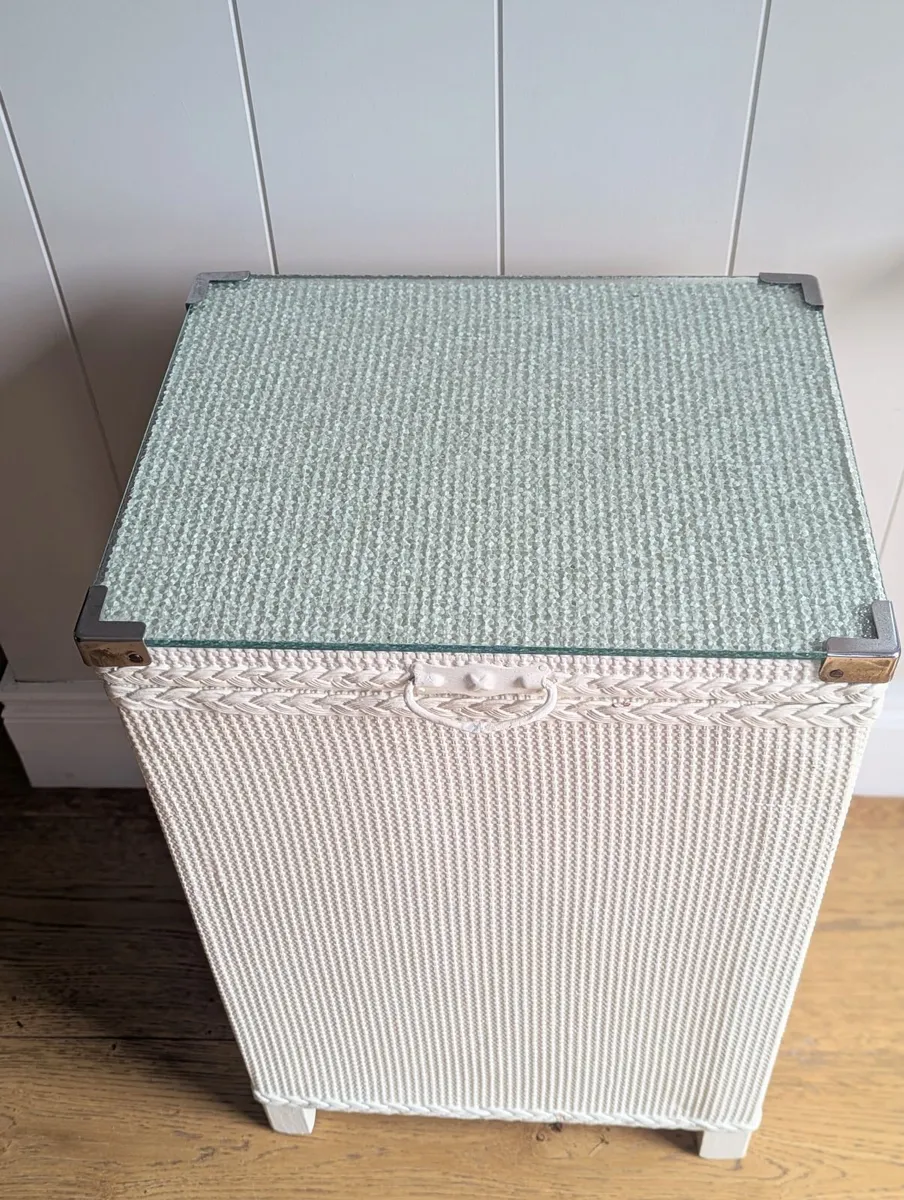 Antique Woven Laundry Basket or Bedside Locker - Image 3