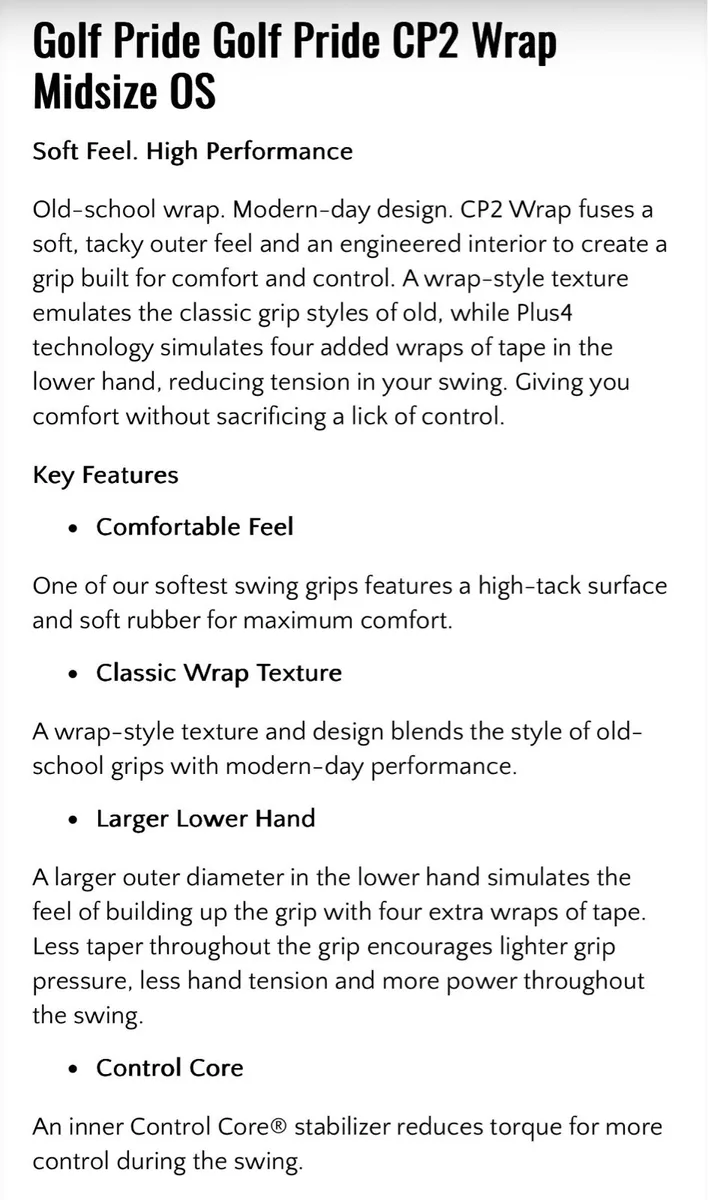 10 Golf Pride CP2 Wrap Grips ( Midsize ) - Image 3