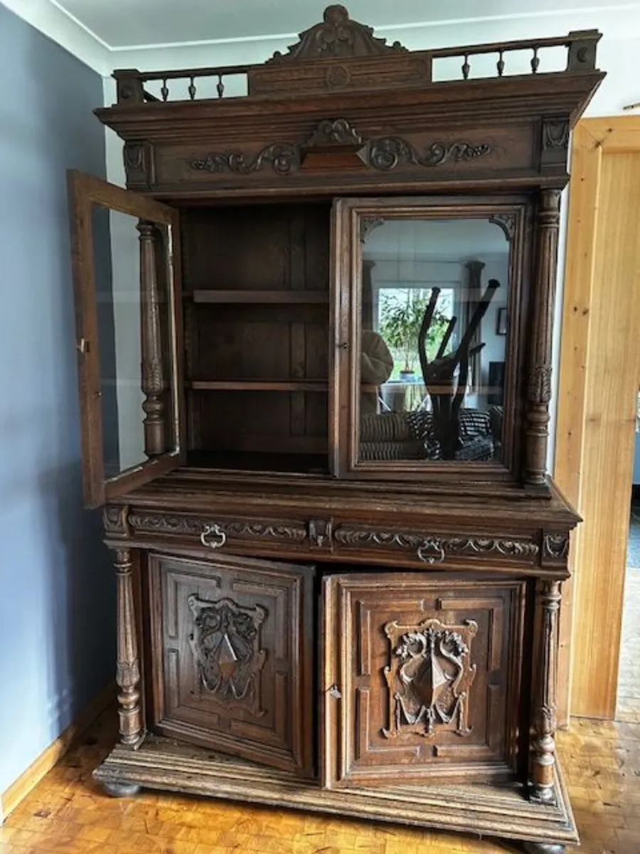 Solid wood French Henry II style buffet - Image 3