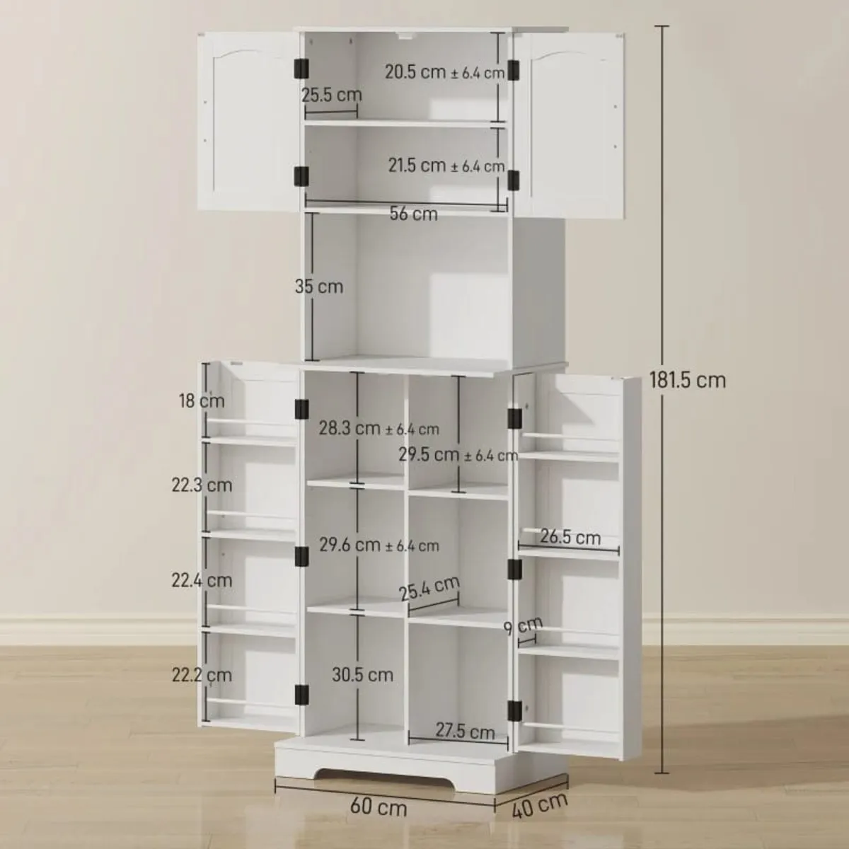 181.5 cm Freestanding Storage Cabinet, Tall Kitche - Image 2