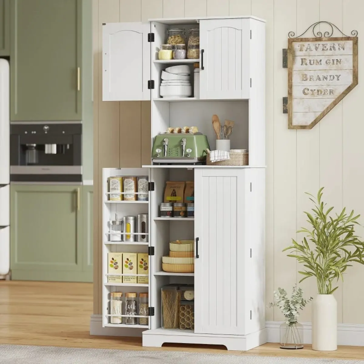 181.5 cm Freestanding Storage Cabinet, Tall Kitche - Image 4