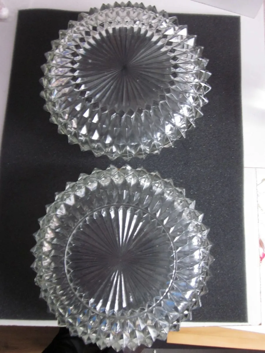 Two Indiana Glass Diamond Point  Bowls - Image 2
