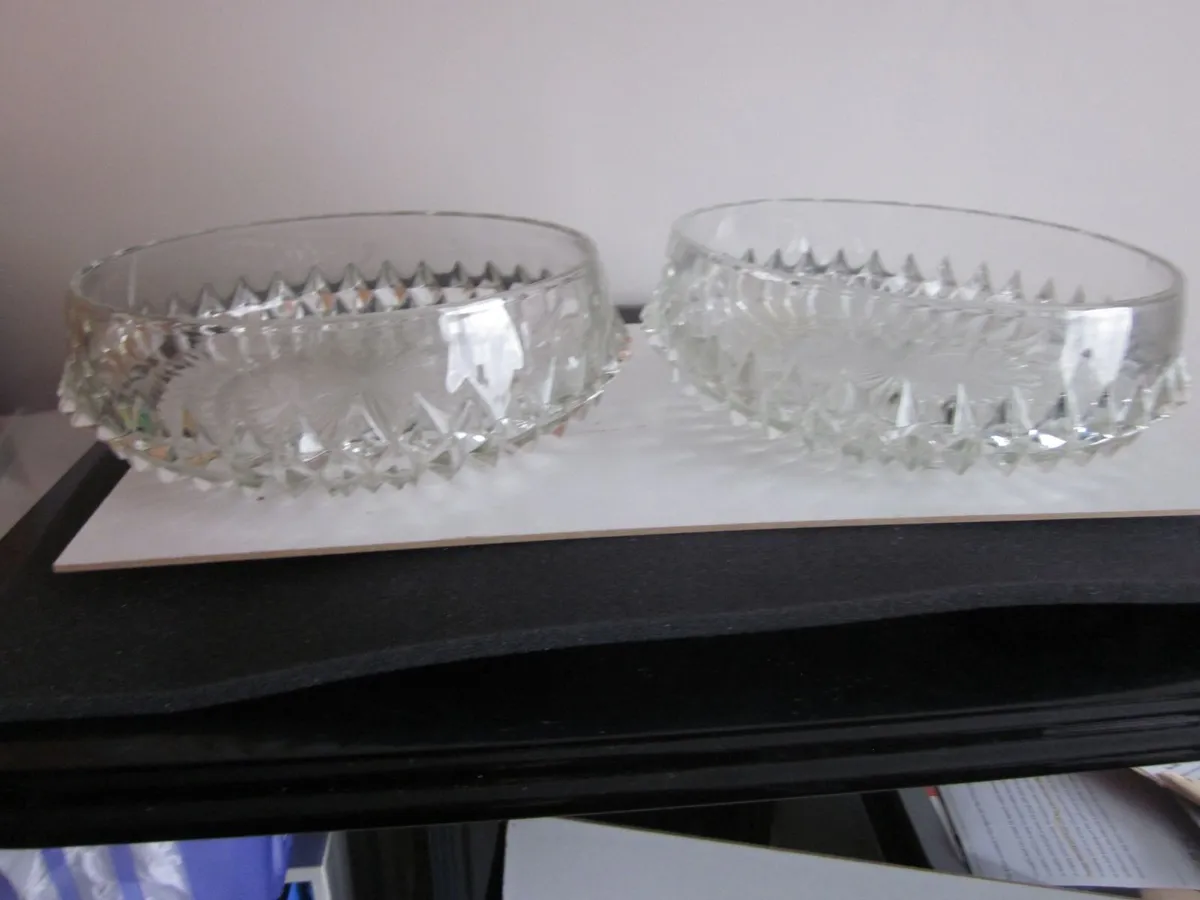Two Indiana Glass Diamond Point  Bowls - Image 3