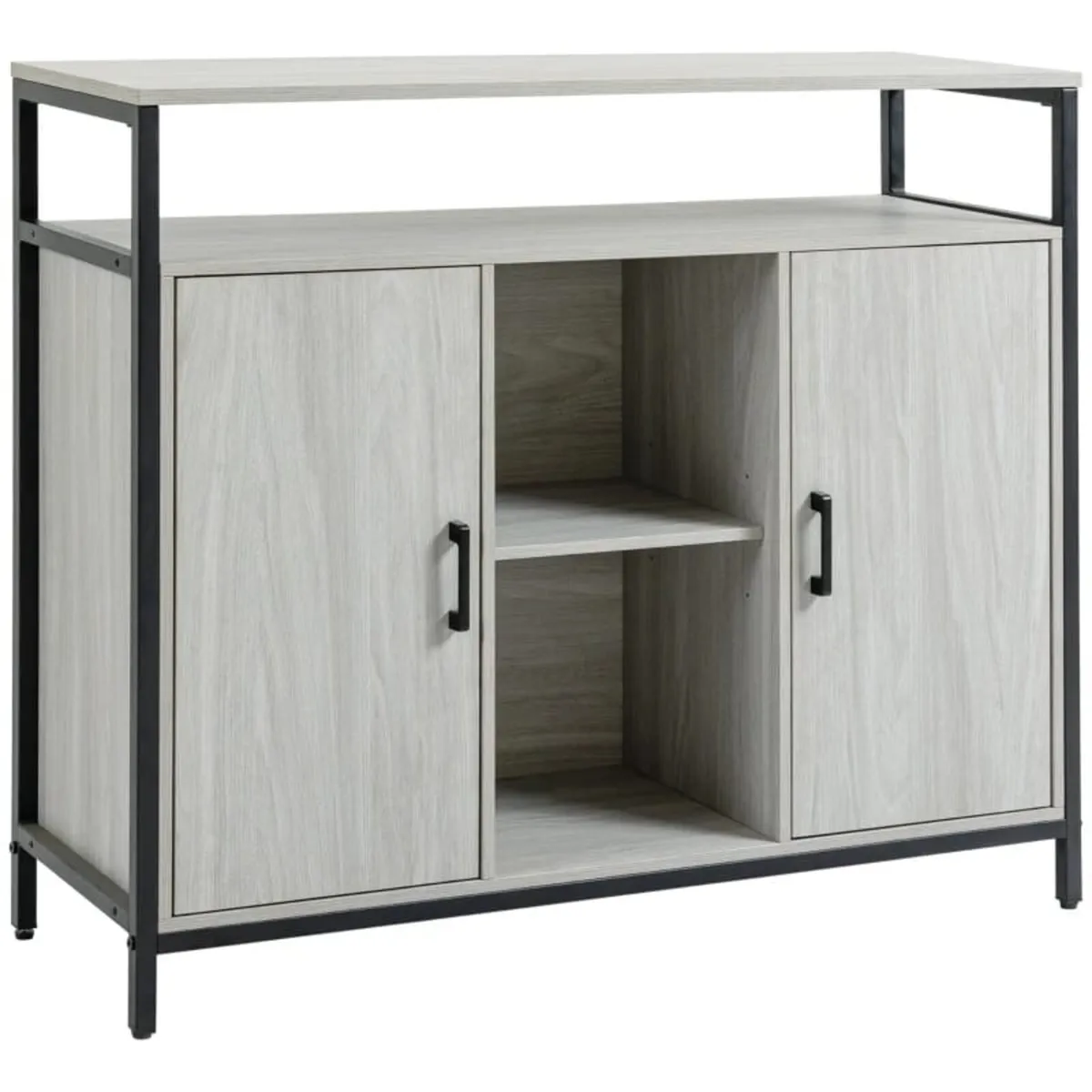 Modern Sideboard, Steel Frame Storage Cabinet with - Image 3