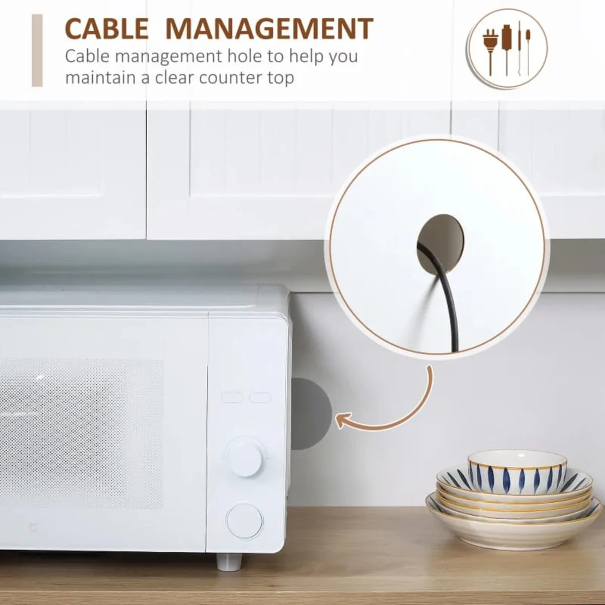 White Kitchen Cabinet 180cm Freestanding Modern St - Image 3