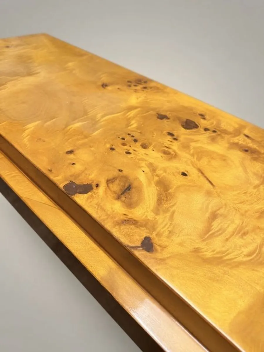 Art Deco Style Burl Walnut Console Table - Image 4