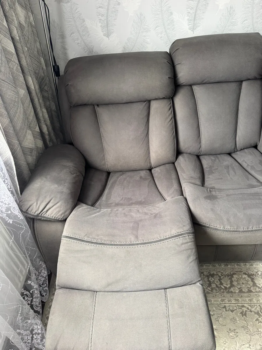 3-Seater Recliner Sofa – Grey Fabric - Image 4