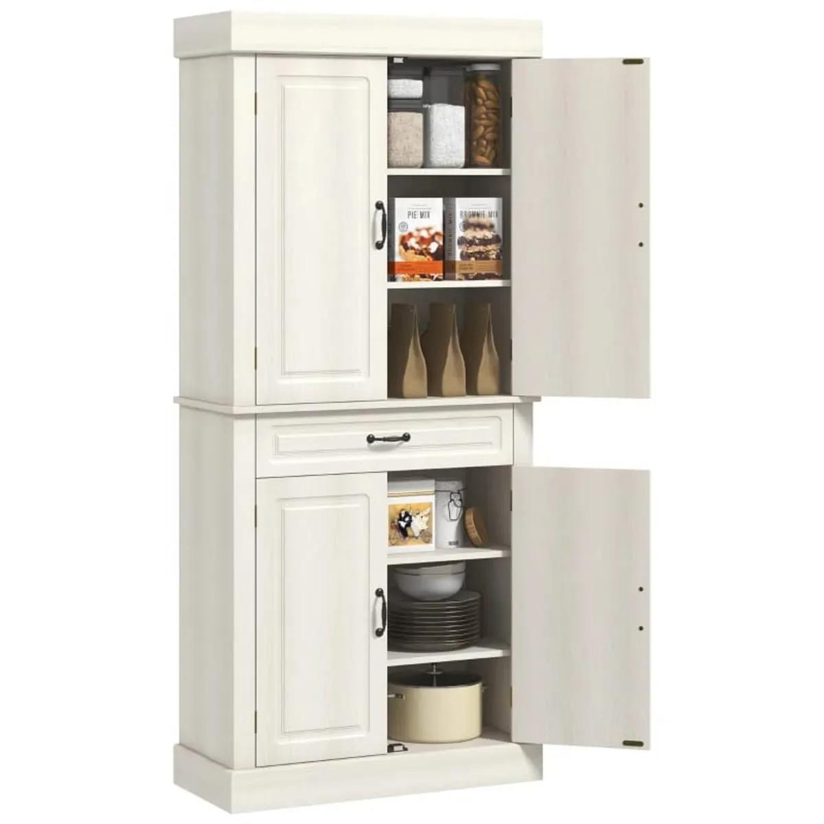 Kitchen Cupboard with 4 Doors, Freestanding Storag - Image 1