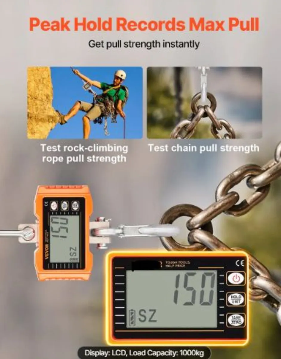 Digital Crane Scale, 2200 lbs/1000 kg, Industrial - Image 2