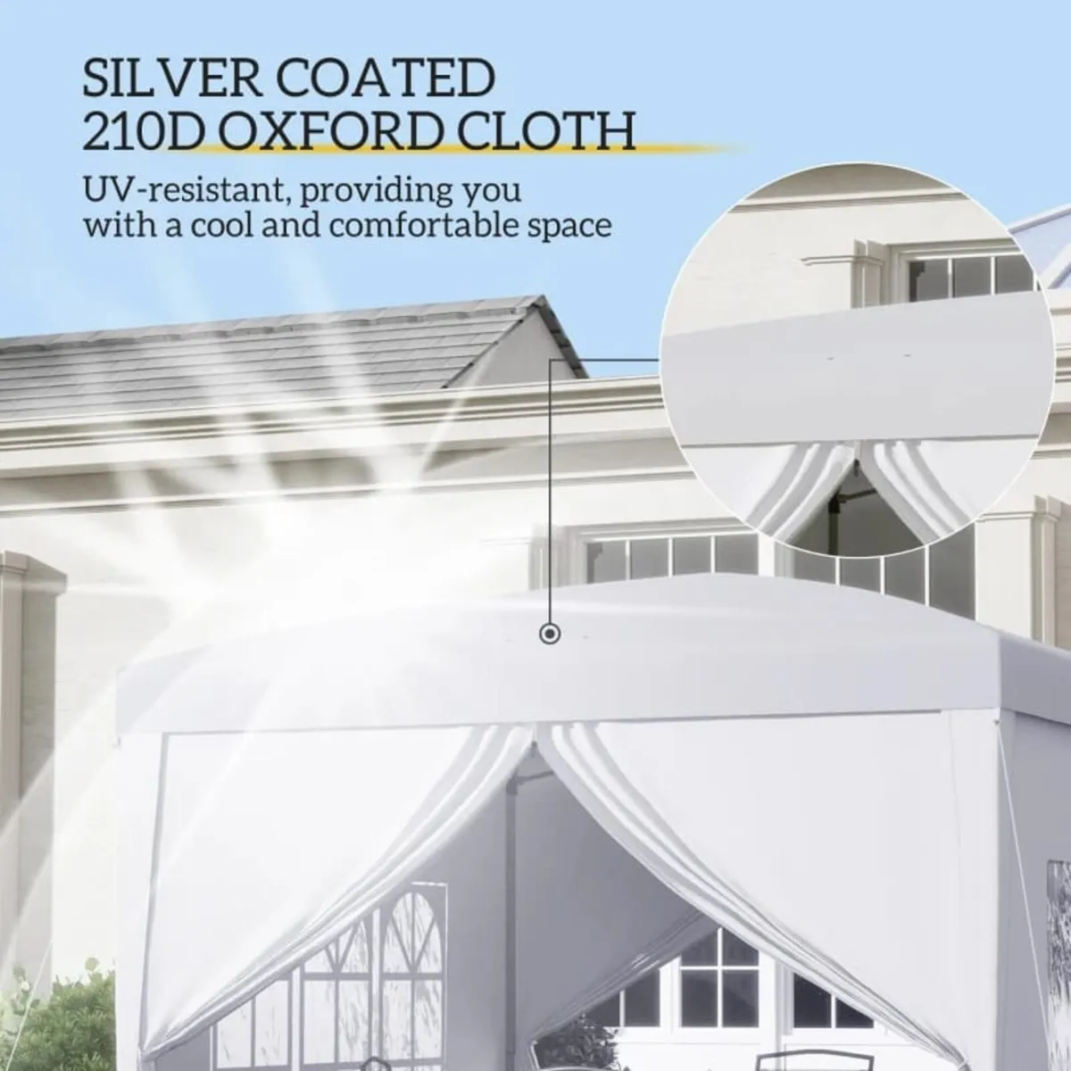 3 x 3m Pop Up Gazebo, Wedding Party Canopy Tent Ma - Image 3