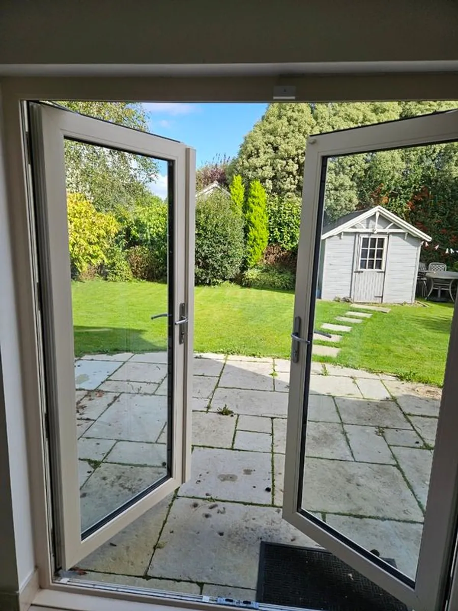 White triple glaze uPVC French doors - excellent condition - Image 1