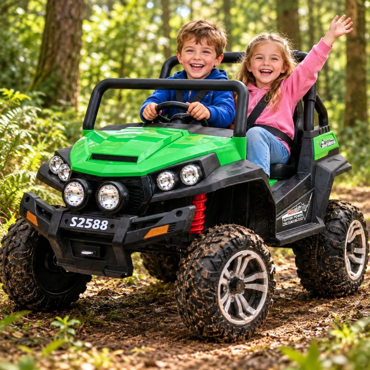 Ranch Wagon 24V Electric Ride On Buggy Green - Image 1