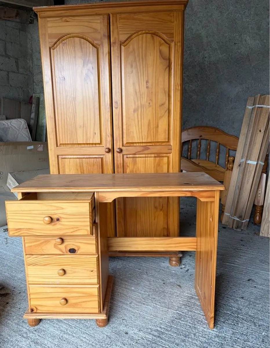 Double bed, wardrobe and dressing table. No mattress. - Image 1