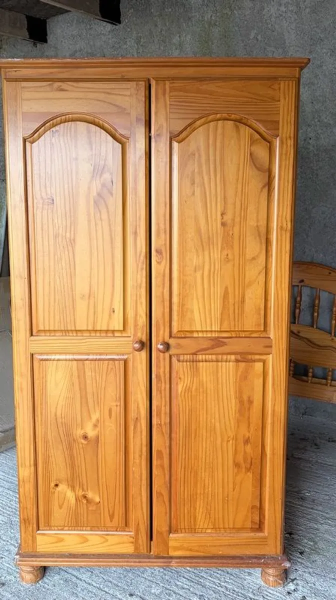 Double bed, wardrobe and dressing table. No mattress. - Image 2
