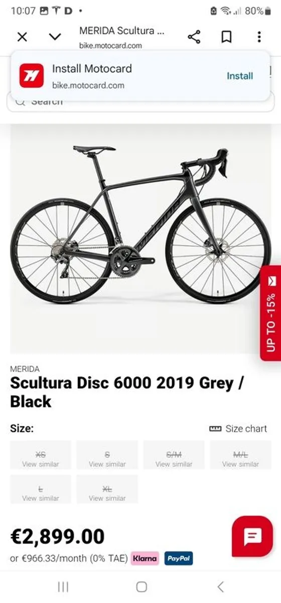 as new merida scultura disc ultegra - Image 1