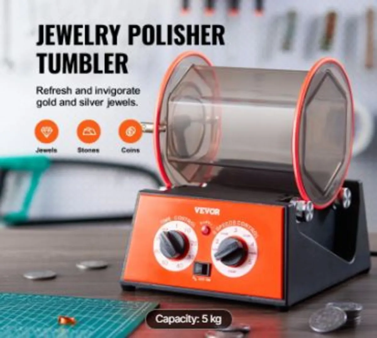 5kg Rotary Tumbler Surface Polisher Jewelry Polis - Image 2