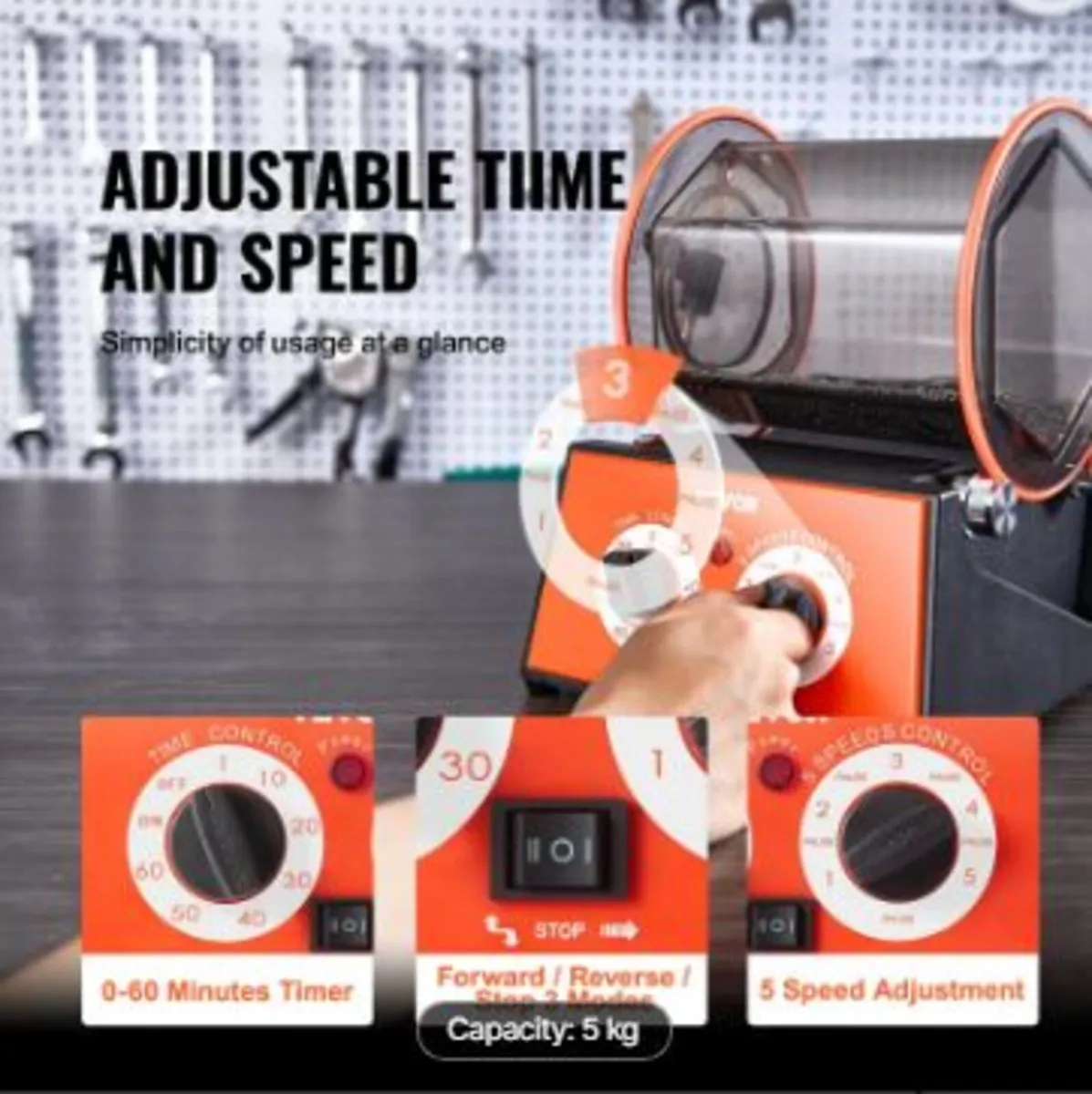 5kg Rotary Tumbler Surface Polisher Jewelry Polis - Image 4