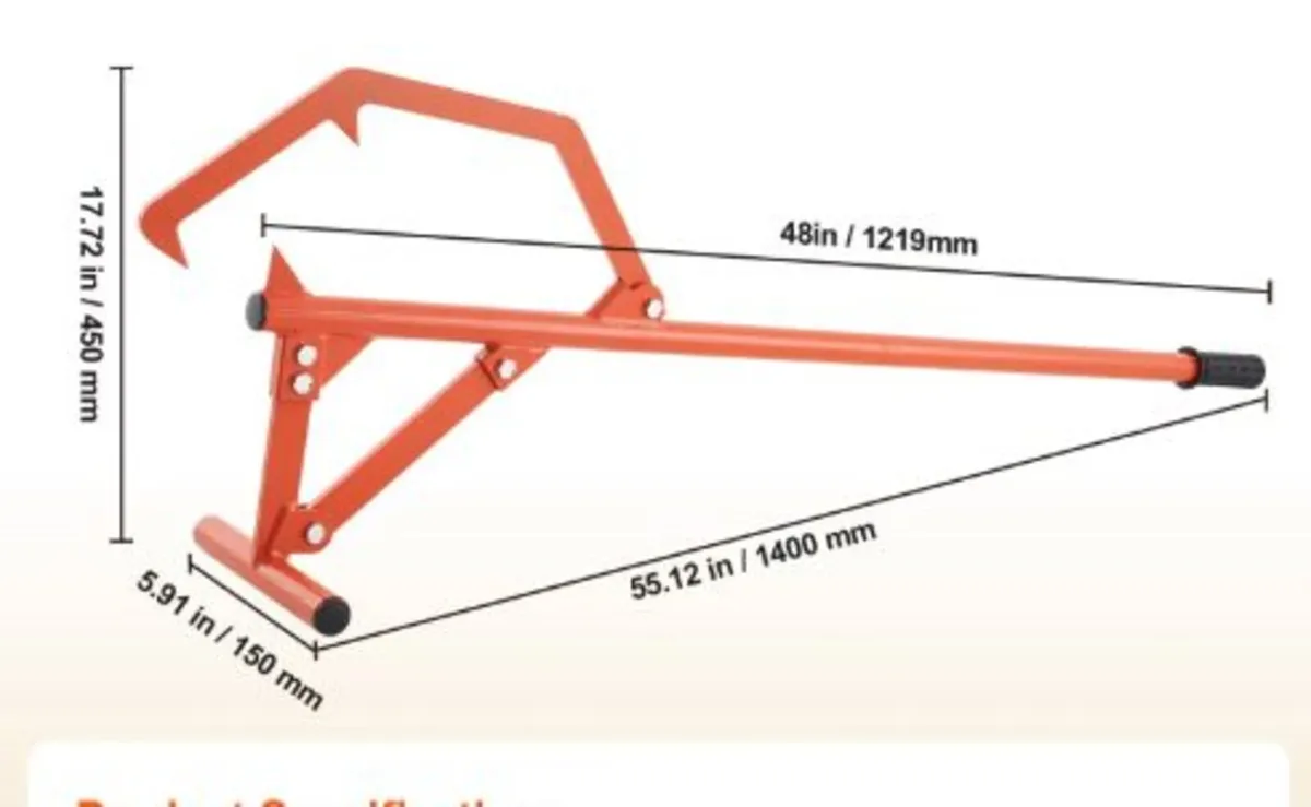 Timberjack, 46.5 in, Heavy Duty Steel Log Roller, - Image 3