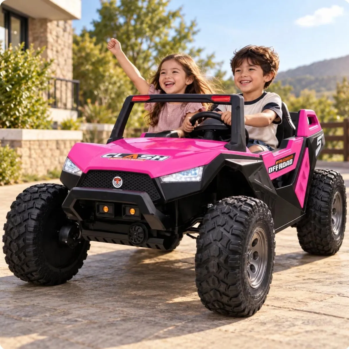 Clash XL 24V Electric Ride On Buggy Pink - Image 1