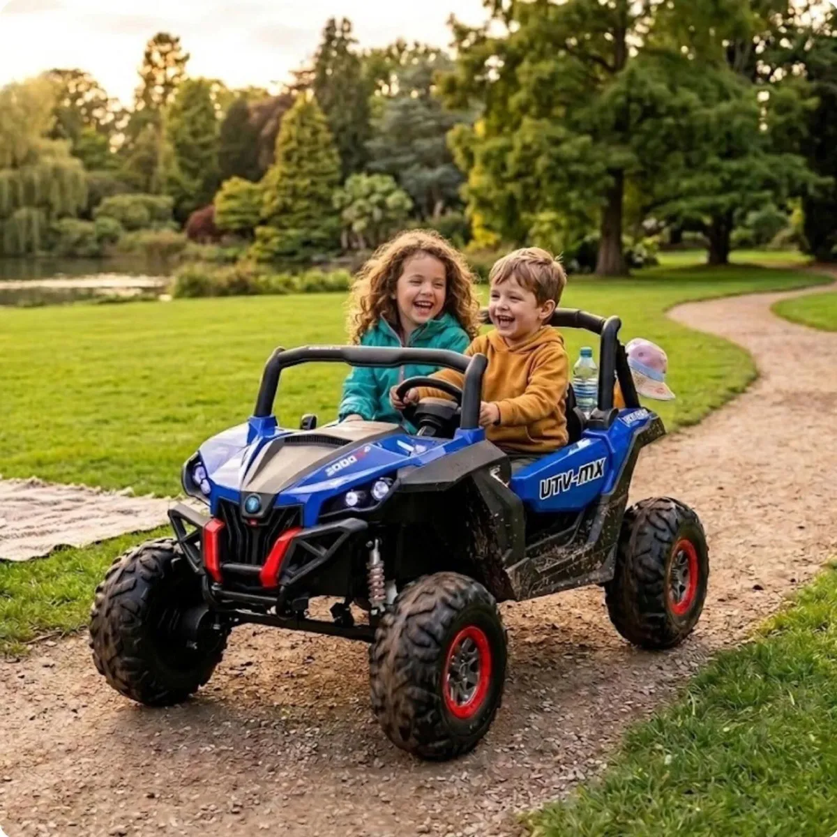 Ground Commander 24V Electric Ride On Buggy Blue - Image 1
