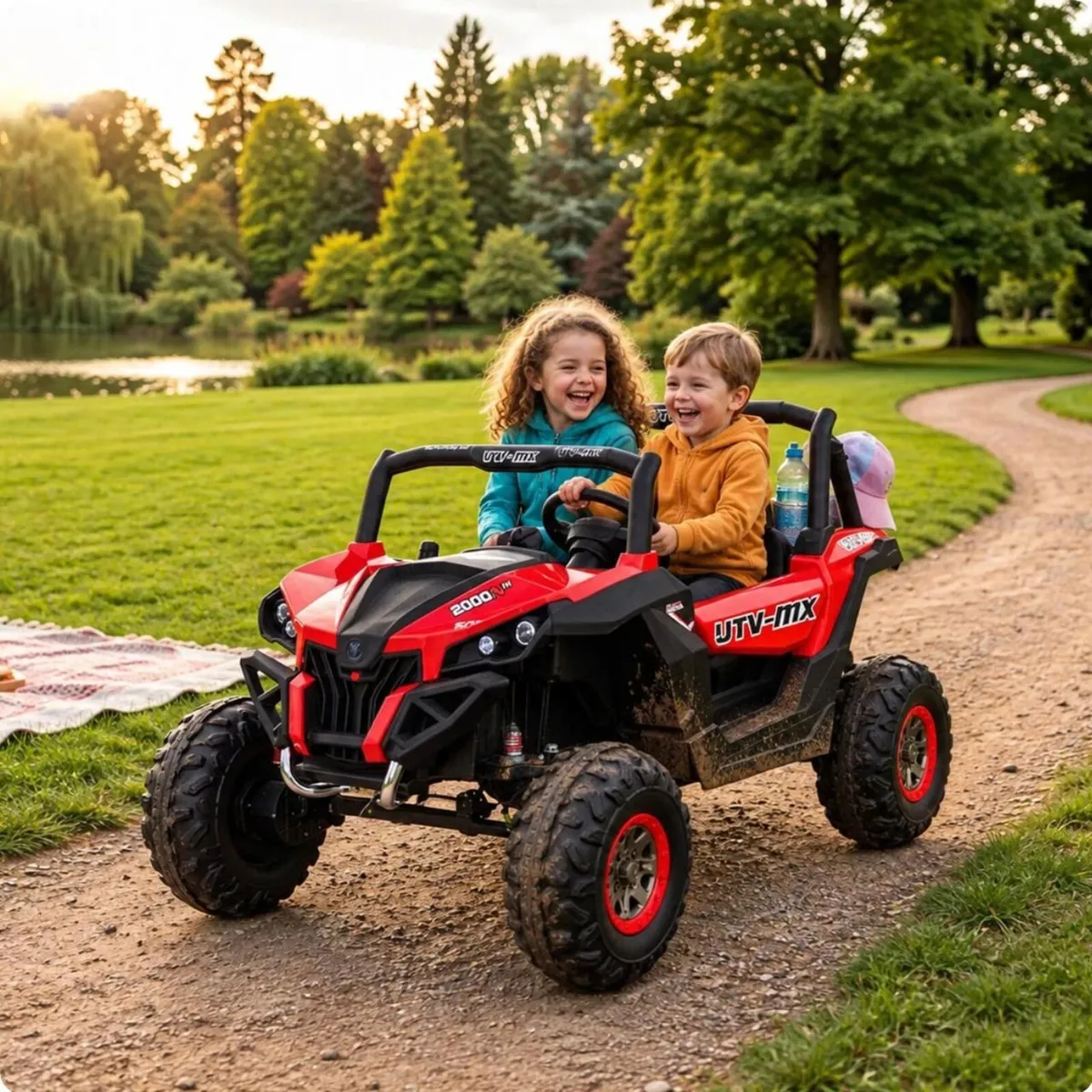 Ground Commander 24V Electric Ride On Buggy Red - Image 1