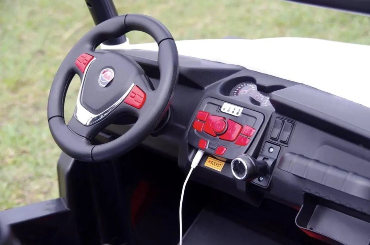 Ranch Wagon 24V Electric Ride On Buggy White - Image 3