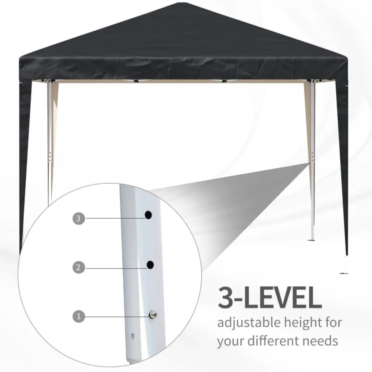 3 x 3M Garden Pop Up Gazebo Height Adjustable Marq - Image 4