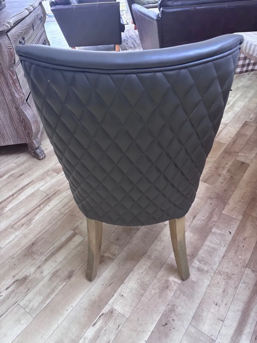 Millie Dining Chair Faux Leather x 8 in Brown - Image 1