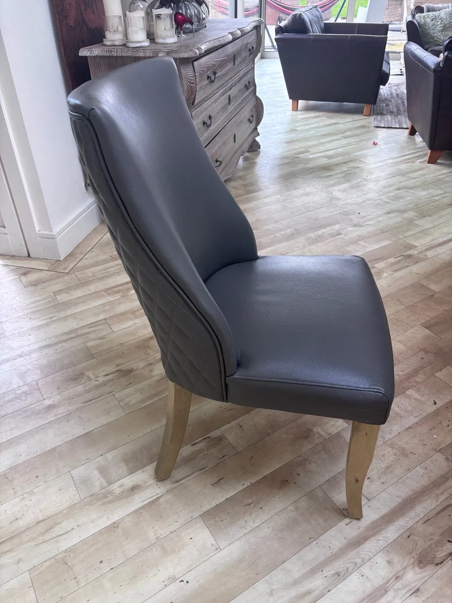 Millie Dining Chair Faux Leather x 8 in Brown - Image 2