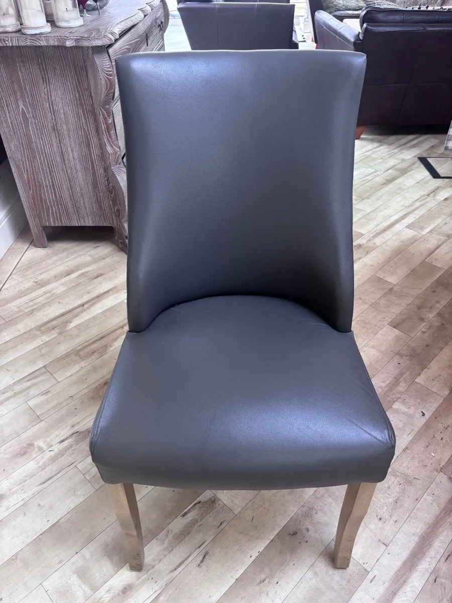 Millie Dining Chair Faux Leather x 8 in Brown - Image 3