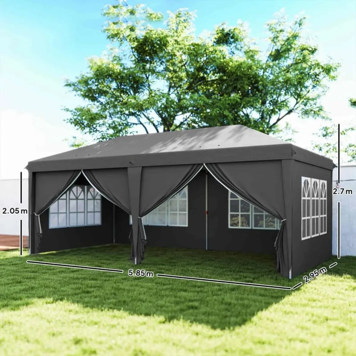 3 x 6m Pop-Up Gazebo, with Curtain Walls and Wind - Image 1