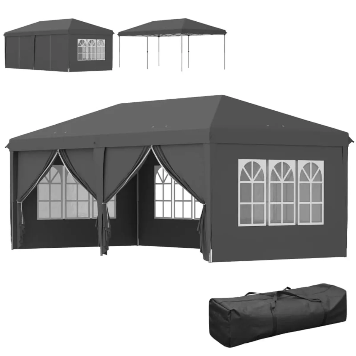3 x 6m Pop-Up Gazebo, with Curtain Walls and Wind - Image 4