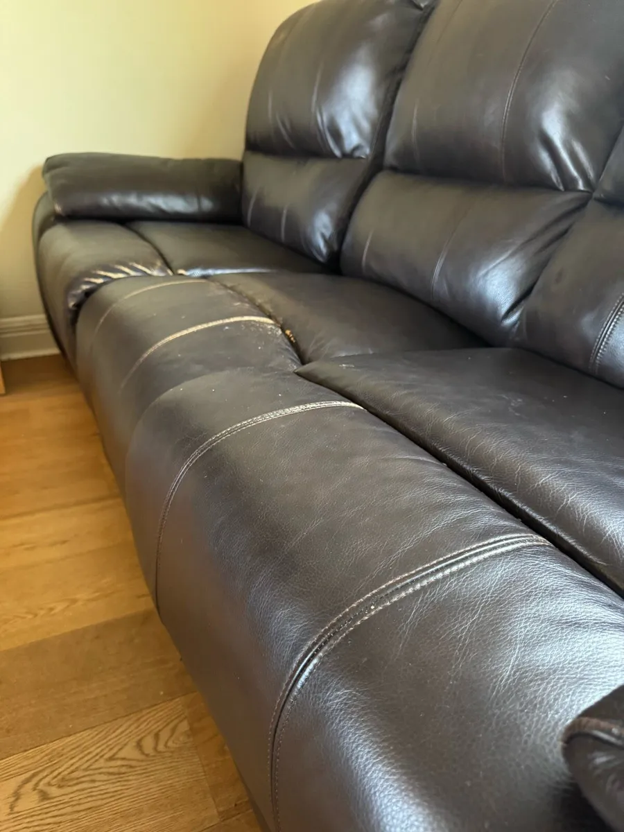 3-Seater Leather Recliner Sofa (MyHome) - Image 2