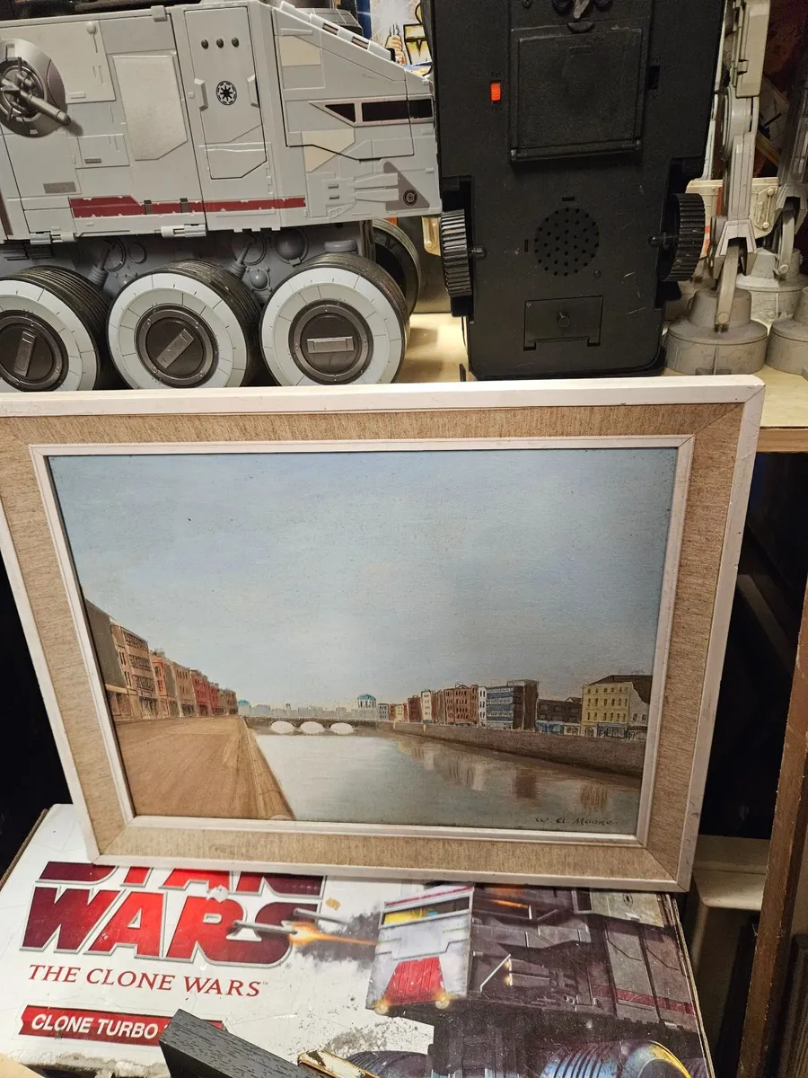 Picture Oil on Board Dublin Quays - Image 1