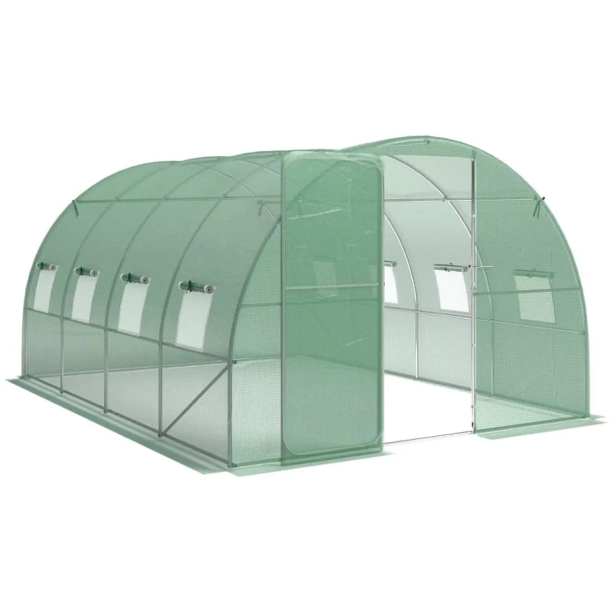 3 x 4 m Walk-in Polytunnel Greenhouse with Hinged - Image 1
