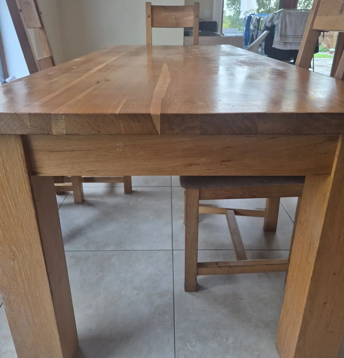 OAK SOLID Kitchen Table with or without 6 Chairs - Image 1