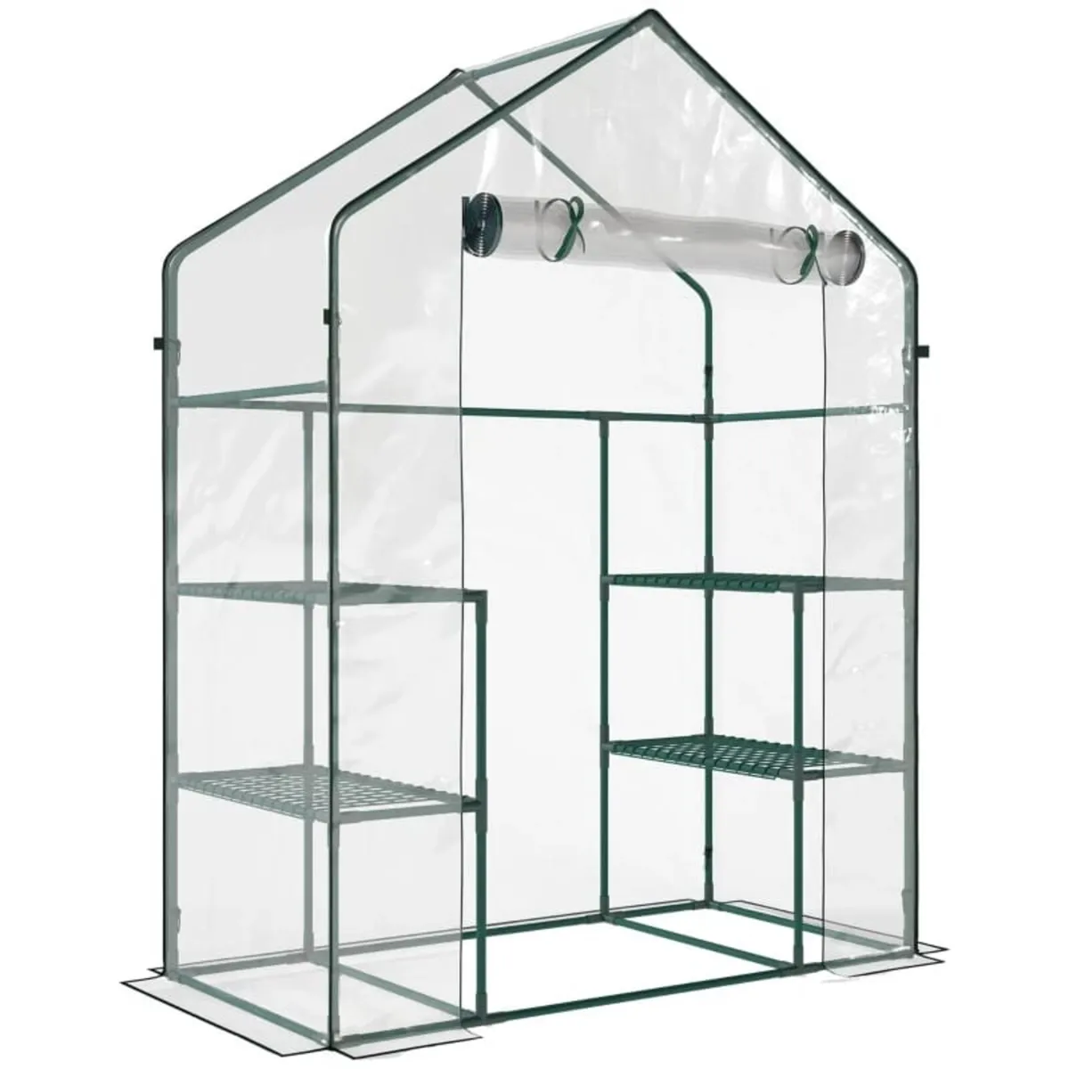 Garden greenhouse 4 shelves steel PVC high-density - Image 1