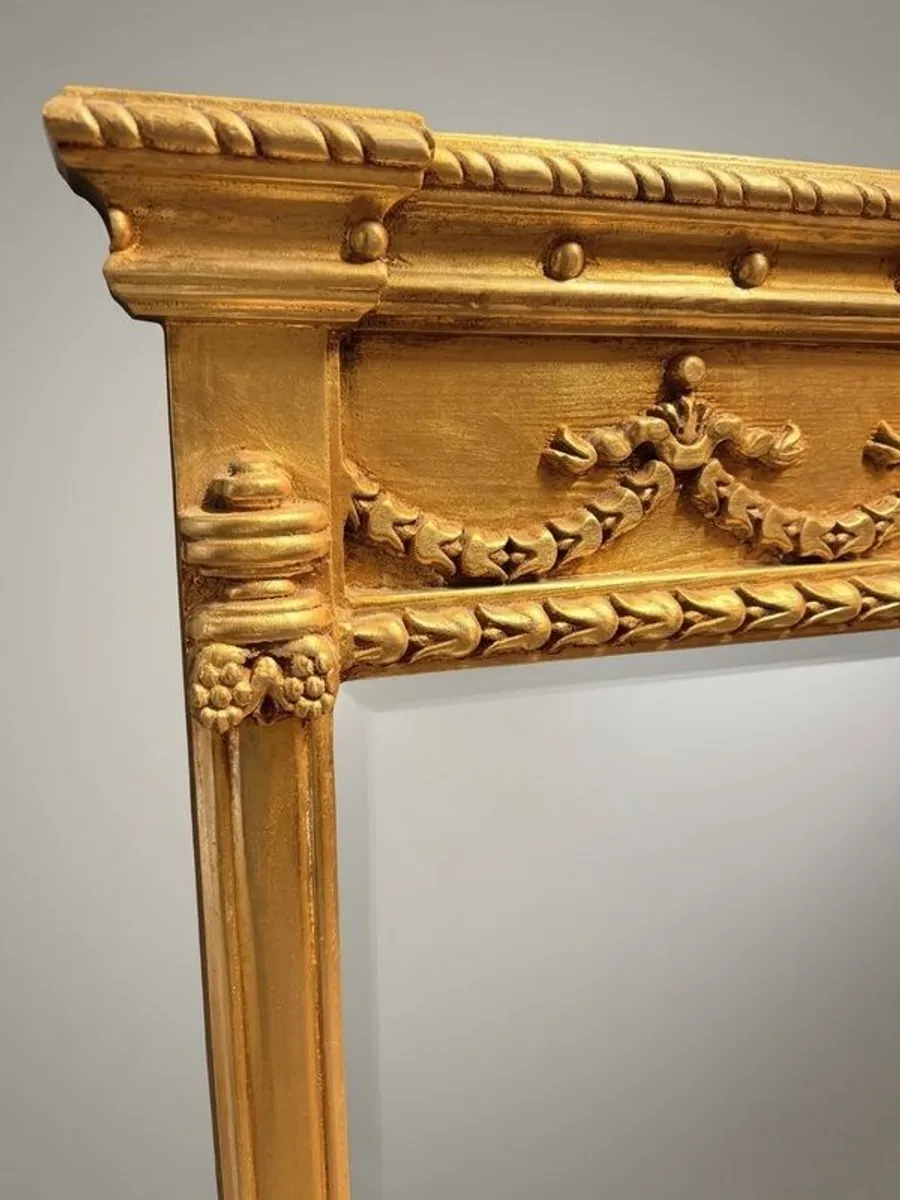 Regency Style Carved Giltwood Overmantel Mirror - Image 2