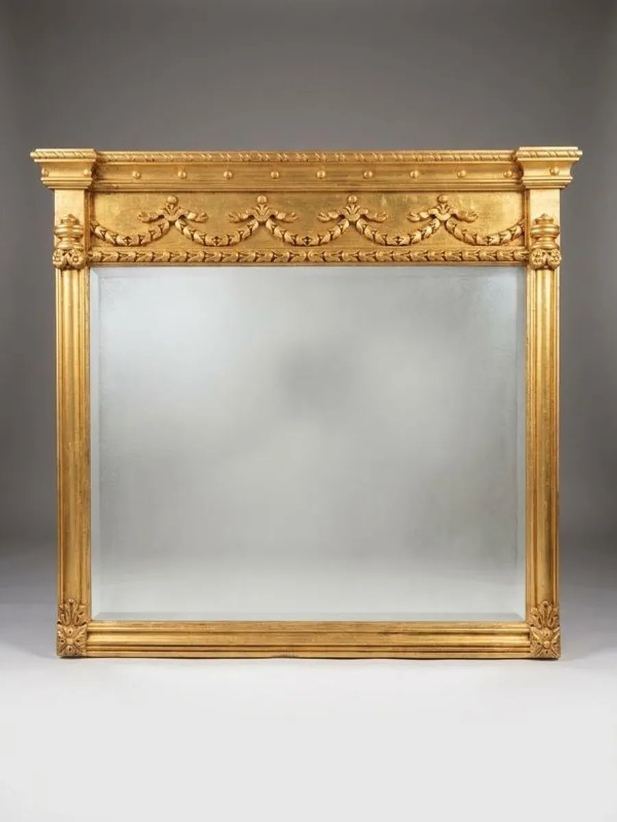 Regency Style Carved Giltwood Overmantel Mirror - Image 1