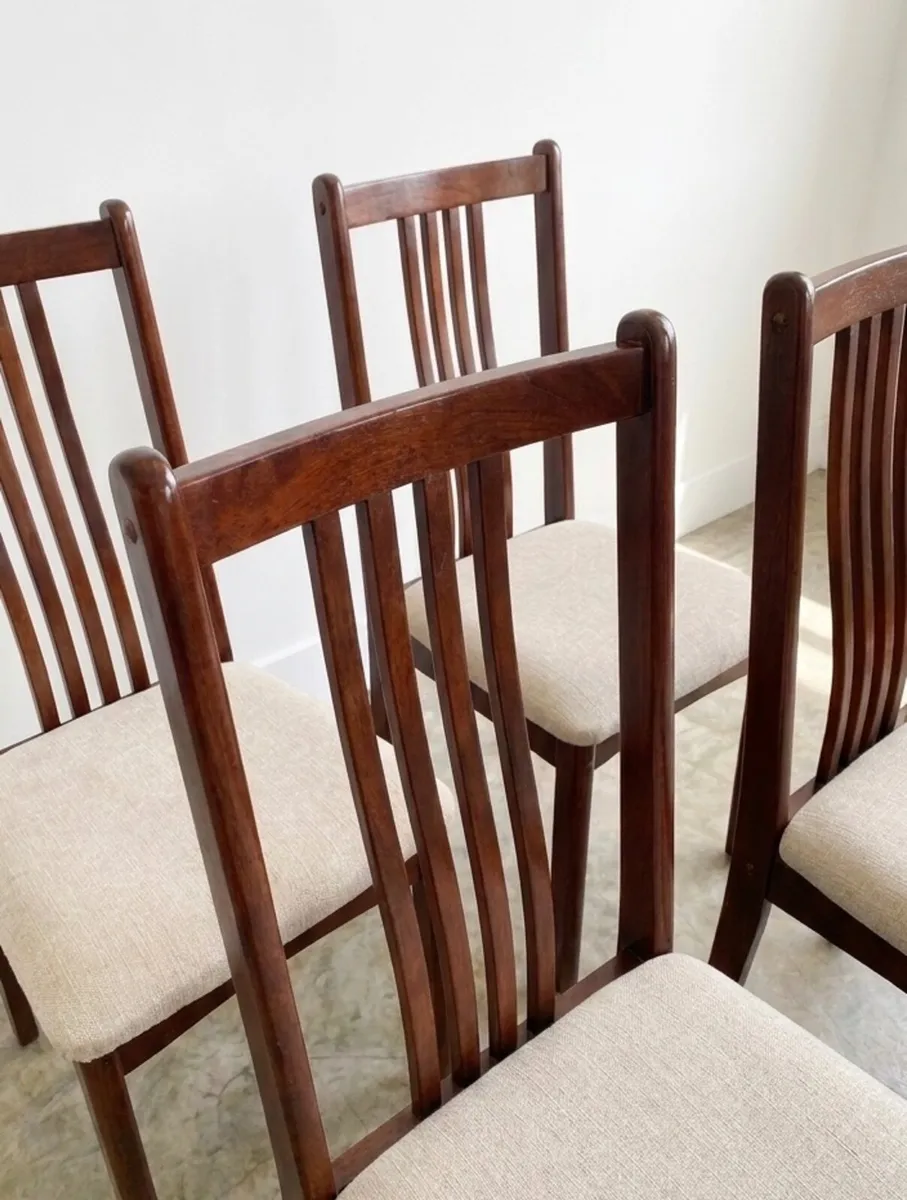 4 Vintage Mid Century Dining Chairs - Image 2