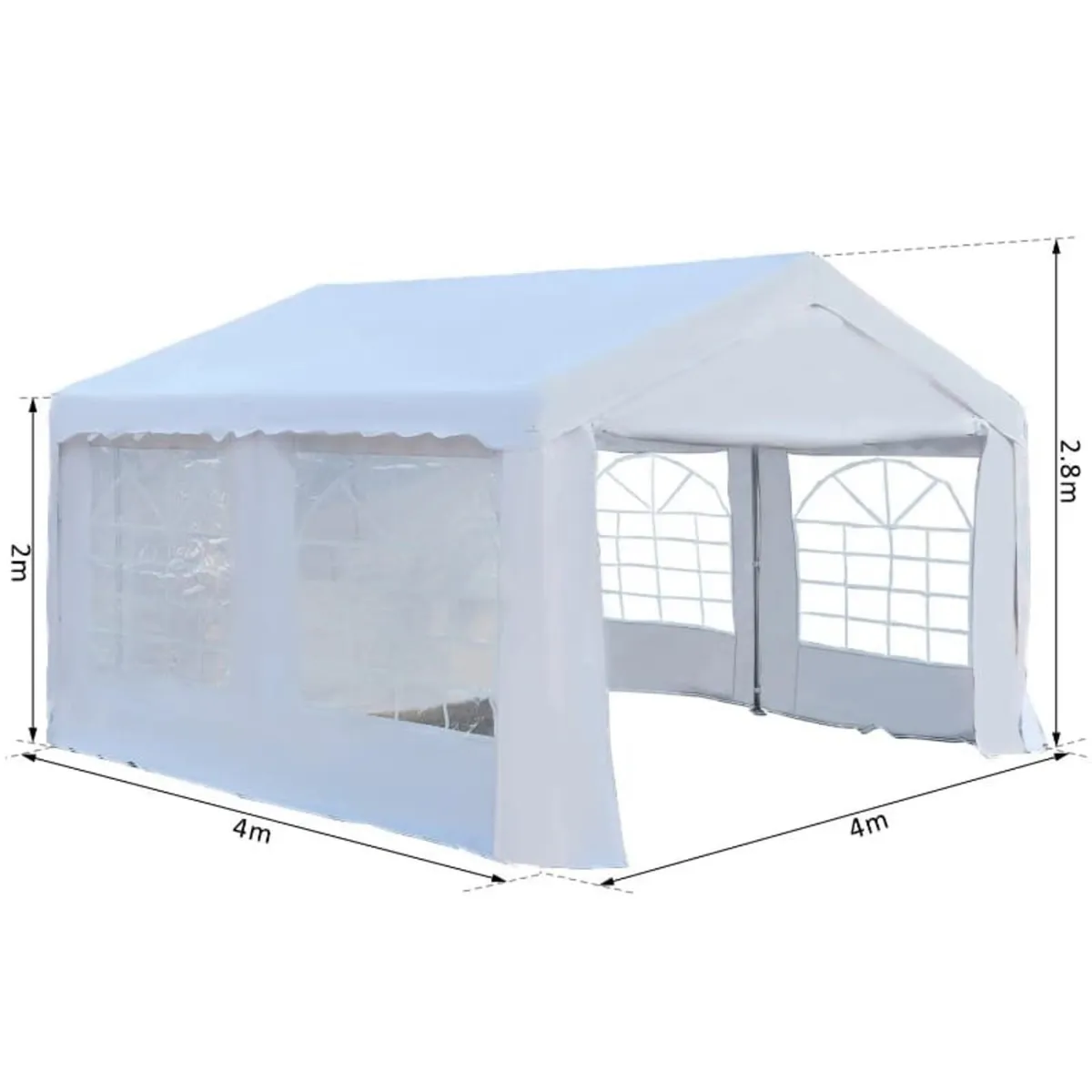 4m x 4 m Garden Gazebo Portable Carport Shelter w/ - Image 3