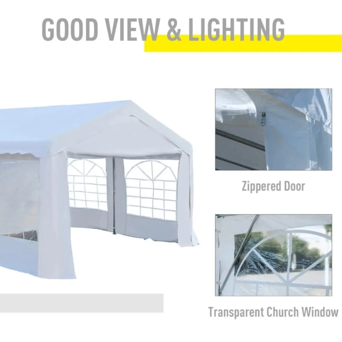 4m x 4 m Garden Gazebo Portable Carport Shelter w/ - Image 4