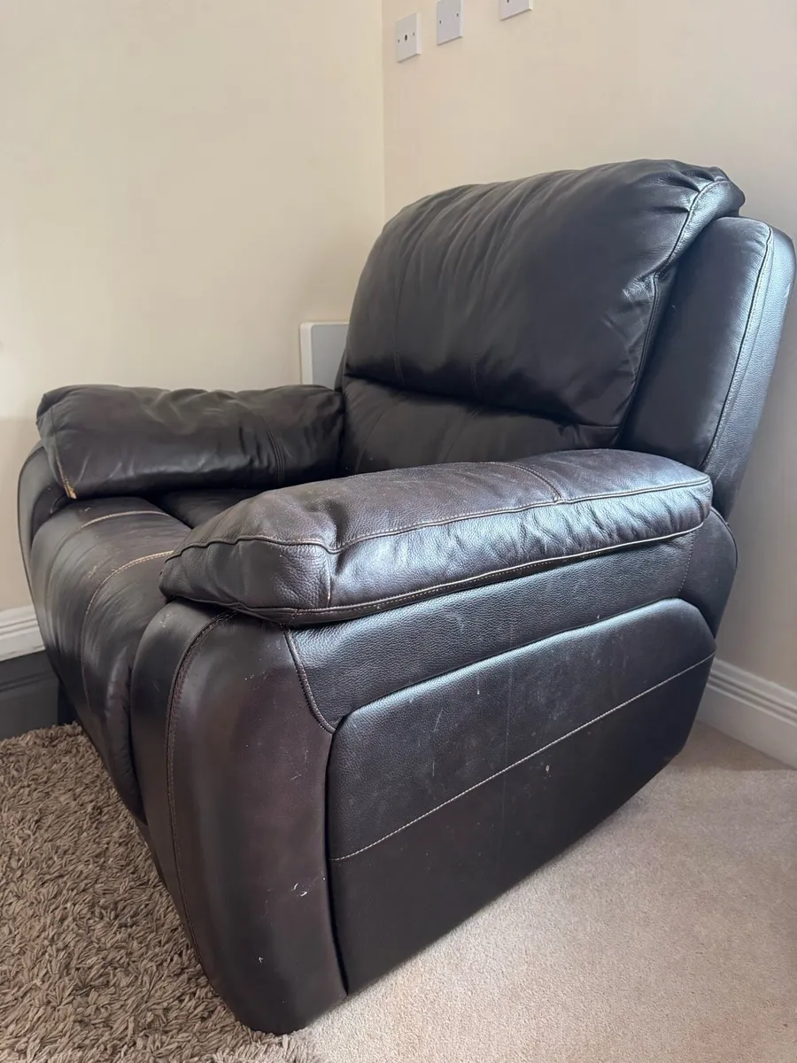 Single armchair brown leather (myHome) - Image 3