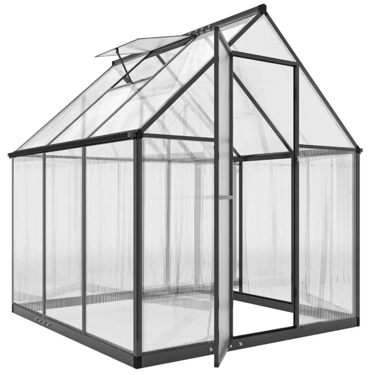 Polycarbonate Greenhouse with Swing Door and Adjus - Image 1