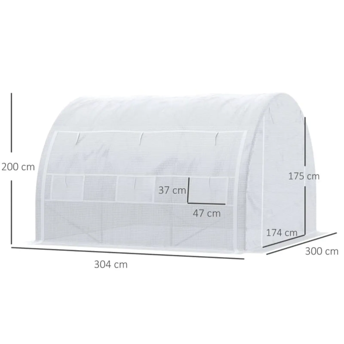 3 x 3 x 2 m Polytunnel Greenhouse with Roll-up Sid - Image 3