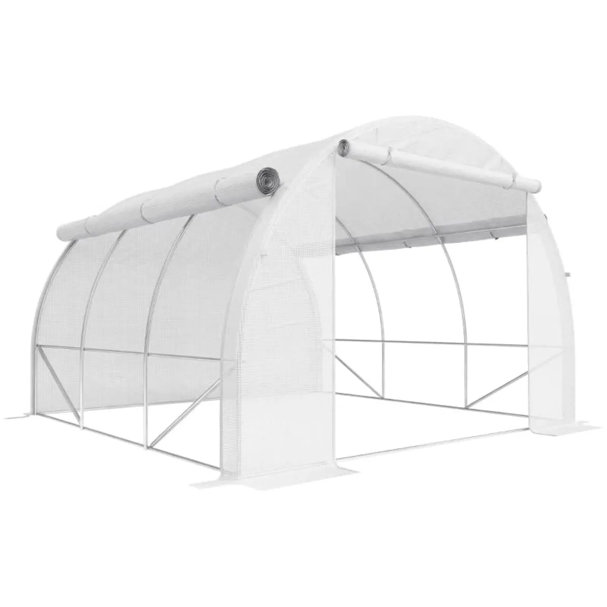 3 x 3 x 2 m Polytunnel Greenhouse with Roll-up Sid - Image 1
