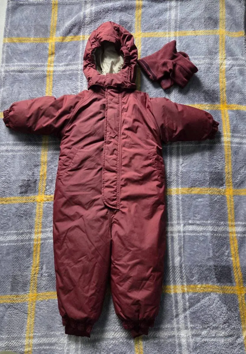 1year, Konges Sløjd Burgundy Thermolite Snowsuit - Image 1