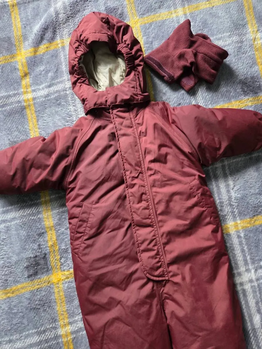 1year, Konges Sløjd Burgundy Thermolite Snowsuit - Image 2