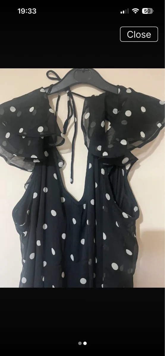Dressy black and white spotty dress - Image 1